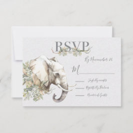 Tarjetas de respuesta del Boda del elefante tropic