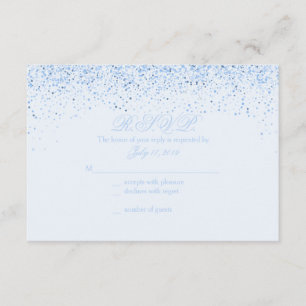 Tarjetas de respuesta del Boda del Purpurina azul 