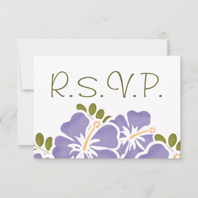 TARJETAS DE RESPUESTA DEL BODA PURPLE HIBISCUS RSV