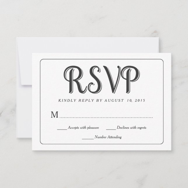 Tarjetas de respuesta del Boda RSVP Chalkboard (Anverso)