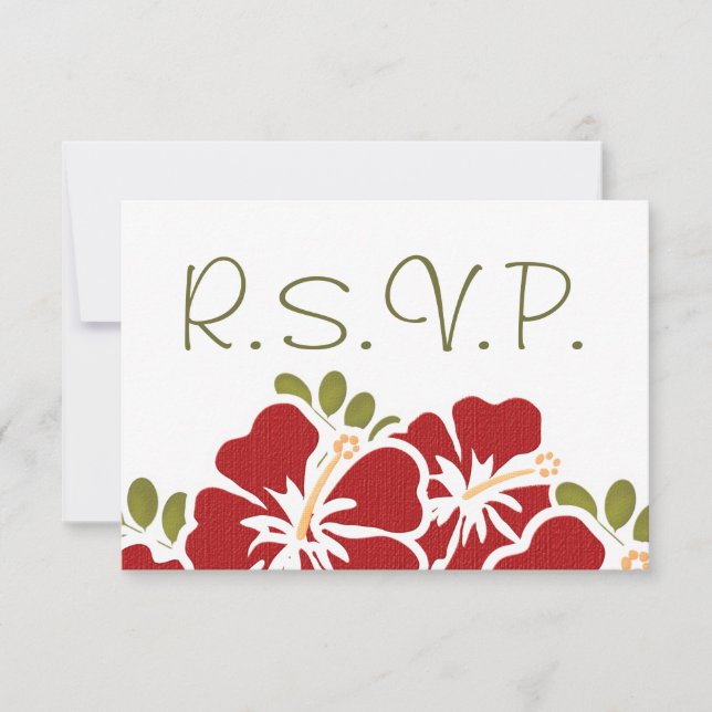 TARJETAS DE RESPUESTA DEL BODA RSVP DE HIBISCUS RE (Anverso)