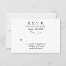 Tarjetas de respuesta floral de Lavender