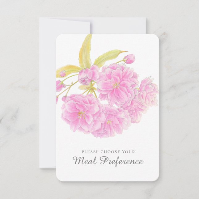 tarjetas de respuesta floral rosa para la elección (Anverso)