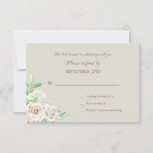 Tarjetas de Respuesta Floral Verde Suave