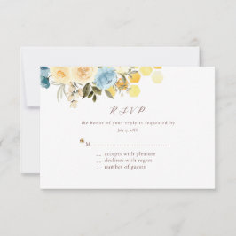 Tarjetas de respuesta floral y de abeja de miel