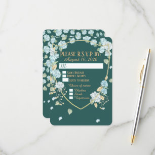 tarjetas de respuesta Hydrangea a la luz de la lun