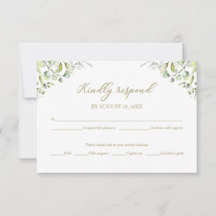 Tarjetas de Respuesta Inclusas para Boda con Verde