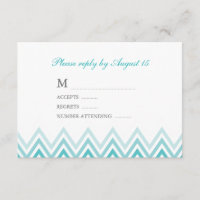 Tarjetas de respuesta modernas de Aqua Ombre Chevr