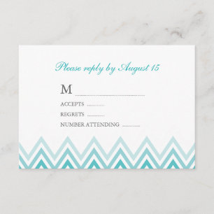 Tarjetas de respuesta modernas de Aqua Ombre Chevr