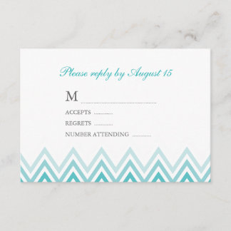 Tarjetas de respuesta modernas de Aqua Ombre Chevr