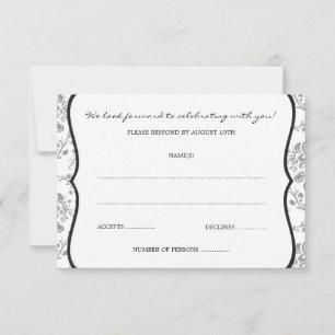 Tarjetas de respuesta o RSVP de Damask de Victoria
