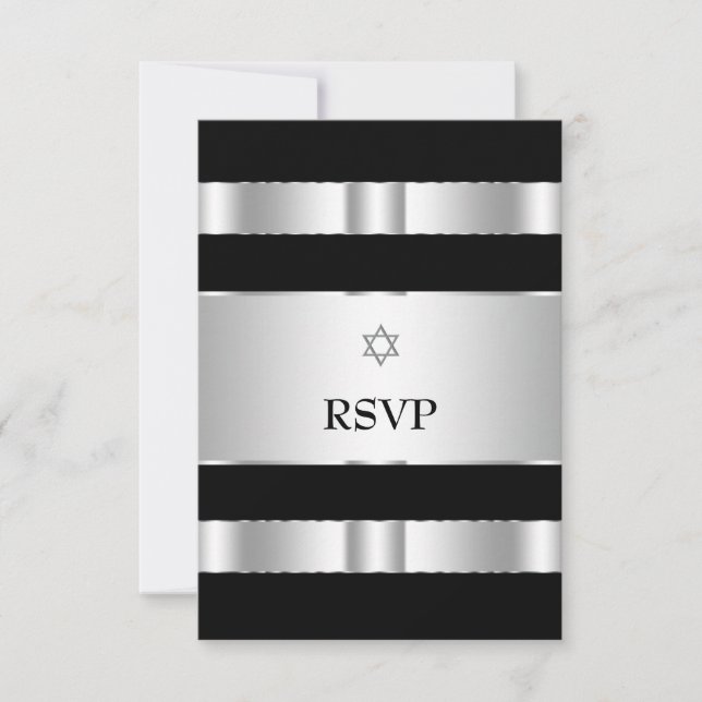 Tarjetas de respuesta para Bar Mitzvah con Estrell (Anverso)