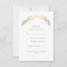 Tarjetas de respuesta para boda Corona de Laurel D