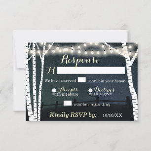 Tarjetas de Respuesta para Boda de Árbol de Abedul