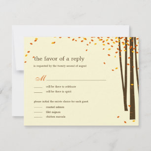 Tarjetas de respuesta para boda de árboles del bos