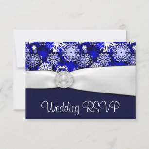 Tarjetas de respuesta para boda de copos de nieve 