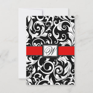 Tarjetas de respuesta para boda de Damasco negro y