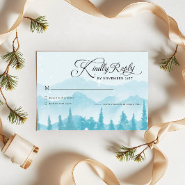 Tarjetas de Respuesta para Boda de Invierno con Bo