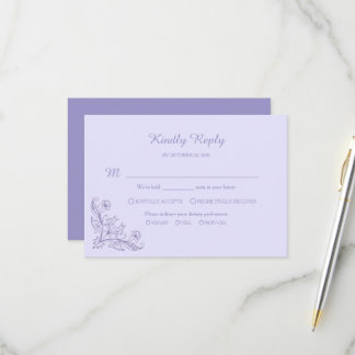 Tarjetas de Respuesta para Boda de Lavanda Floral
