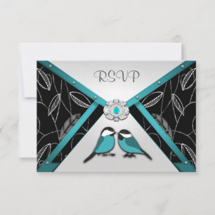 Tarjetas de Respuesta para Boda de Pájaros de Amor