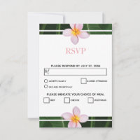 Tarjetas de Respuesta para Boda de Plumeria Frangi