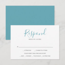 Tarjetas de Respuesta para Boda de Turquesa Azul d