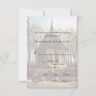 Tarjetas de respuesta para boda en iglesia rural