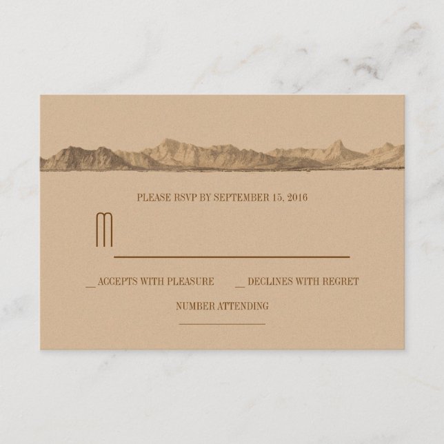 Tarjetas de respuesta para boda en la montaña (Anverso)