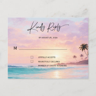 Tarjetas de respuesta para boda en la playa