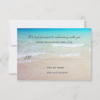 Tarjetas de respuesta para boda en la playa Simple