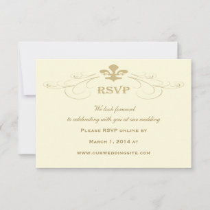 Tarjetas de respuesta para boda Fleur de Lis de or