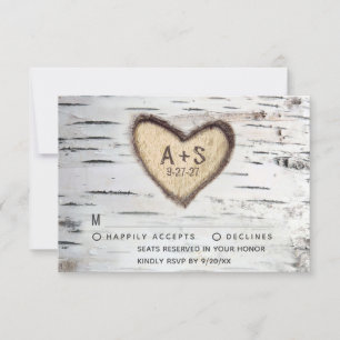 Tarjetas de Respuesta para Boda Rústica de Campo c