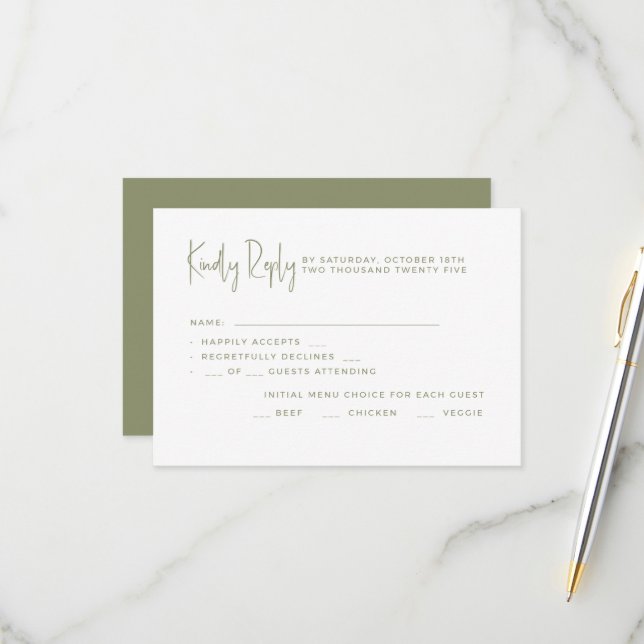 Tarjetas de respuesta para bodas. (Anverso/Reverso In Situ)