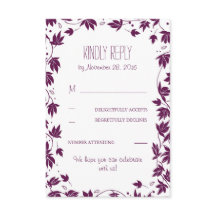 Tarjetas de respuesta para bodas con hojas del jar