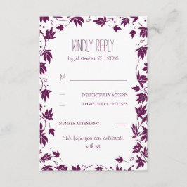 Tarjetas de respuesta para bodas con hojas del jar