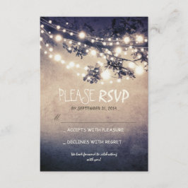 Tarjetas de respuesta para bodas con luces rústica