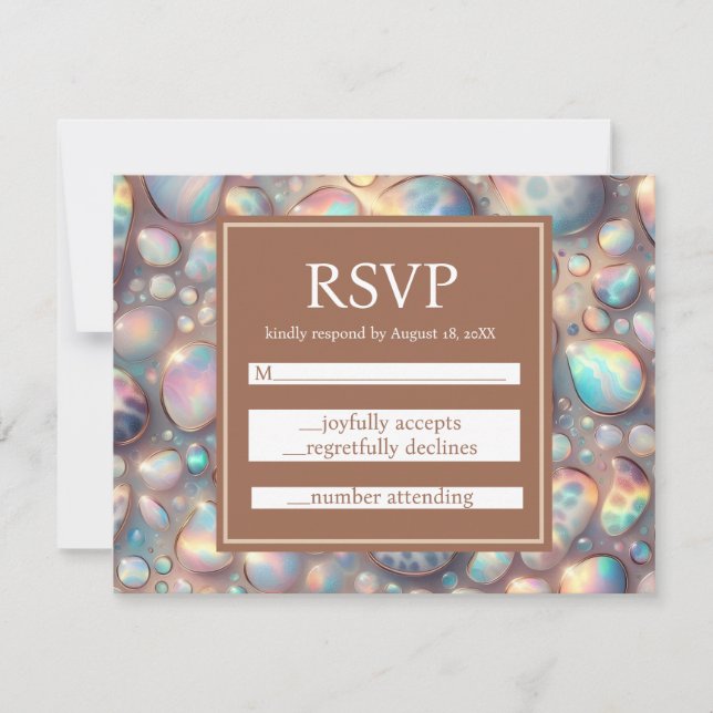 Tarjetas de respuesta para bodas Exóticas y Elegan (Anverso)