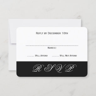 Tarjetas de respuesta para eventos simples y elega