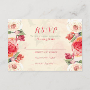 Tarjetas de respuesta Peachy Peonies