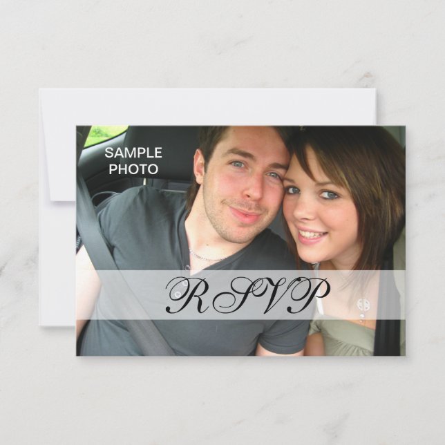 Tarjetas de respuesta personalizadas de boda con f (Anverso)