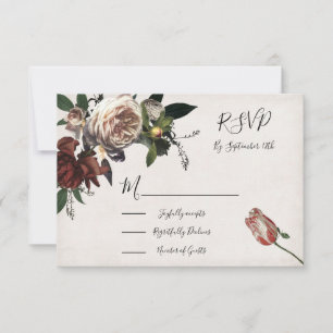 Tarjetas de respuesta Rembrandt Floral Boda RSVP