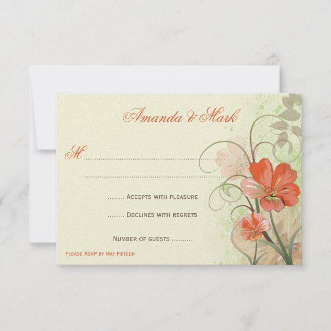Tarjetas de Respuesta Remolinos de Flores de Cal L (Anverso)