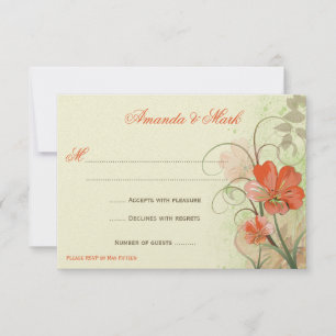 Tarjetas de Respuesta Remolinos de Flores de Cal L