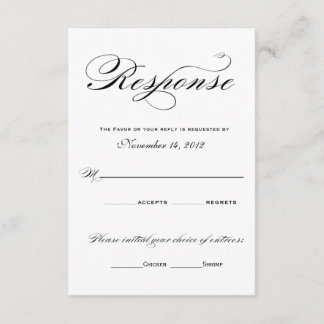 Tarjetas de respuesta románticas - Blanco y negro