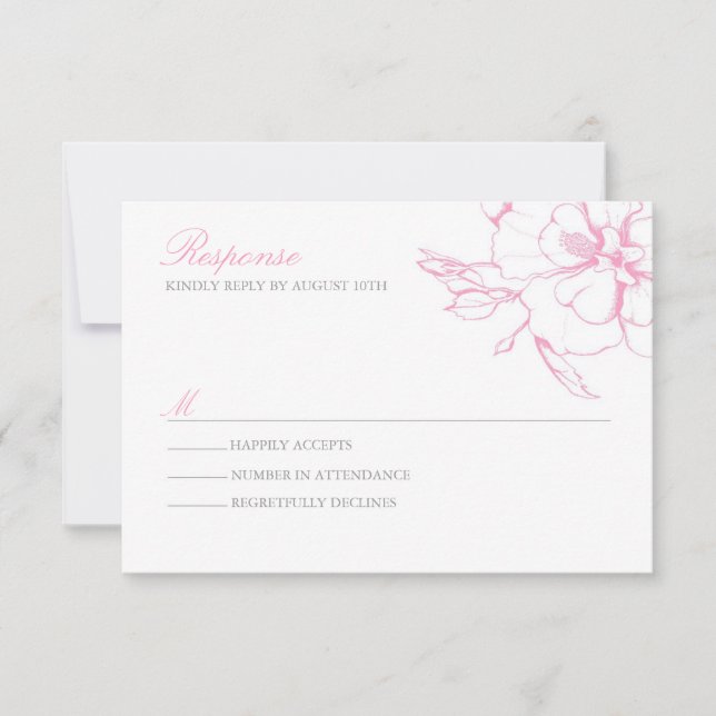 Tarjetas de respuesta Rosa románticas (Anverso)