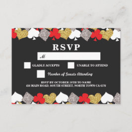Tarjetas de respuesta RSVP Boda Casino Las Vegas