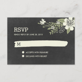 Tarjetas de respuesta RSVP/Boda de Blooms de Chalk