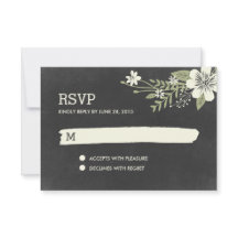 Tarjetas de respuesta RSVP/Boda de Blooms de Chalk