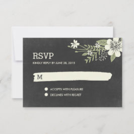 Tarjetas de respuesta RSVP/Boda de Blooms de Chalk