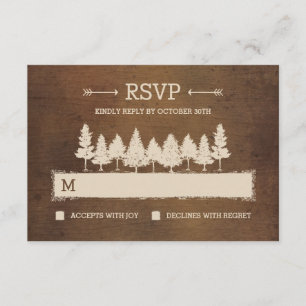 Tarjetas de respuesta RSVP/Boda de Woodland Rústic